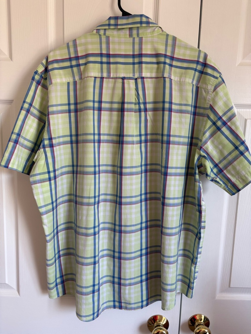 Chaps Men’s L Short Sleeve Button Down Shirts Green Plaid Blue Stripe (XXL) - Picture 9 of 10